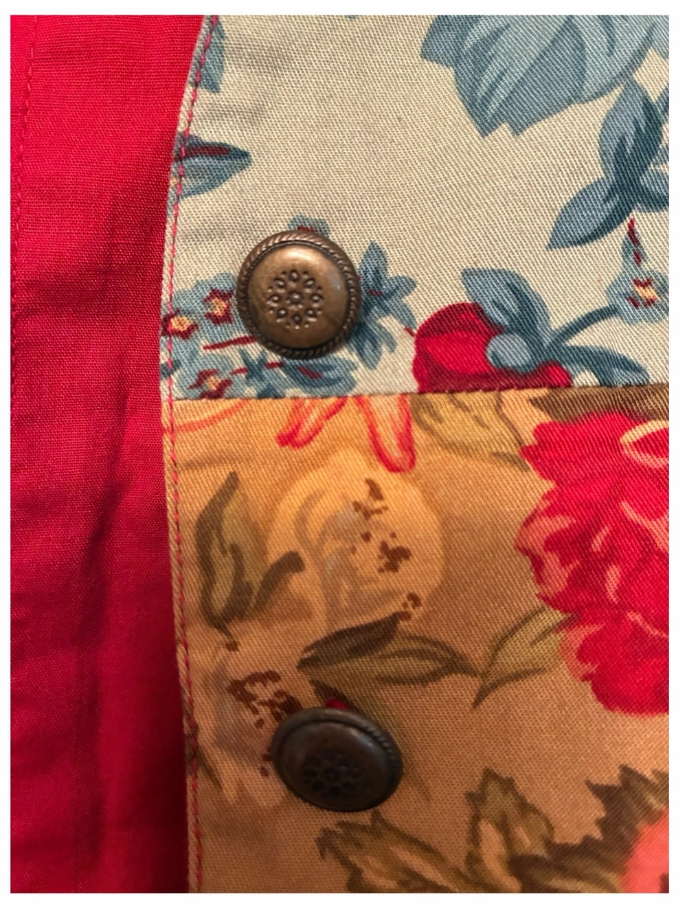 LIZ SPORT Vtg 90s Floral Patchwork Vest Sz S Petite Gramdmacore Boho Cottagecore - Picture 13 of 16